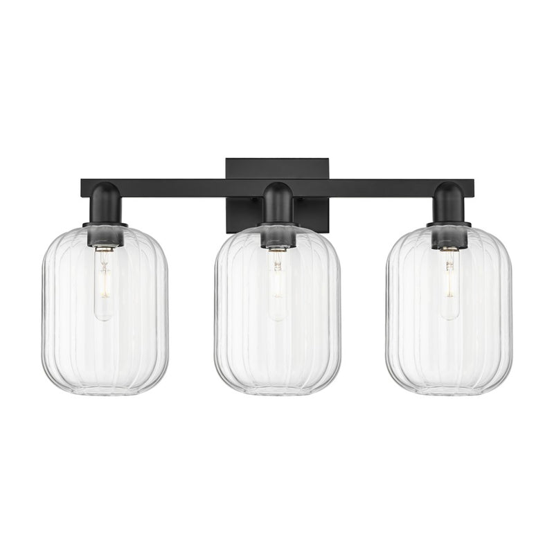 Innovations Preston 3Lt 26" Jar Bath Light, Black/Clear