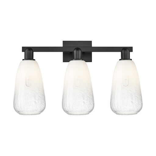 Innovations Brookhaven Almond 25in 3-Light Bath Vanity | Industrial Matte Black Steel and Opal Glass | Bathroom Vanity | 25 x | Model 716-3W-BK-G480-6OP