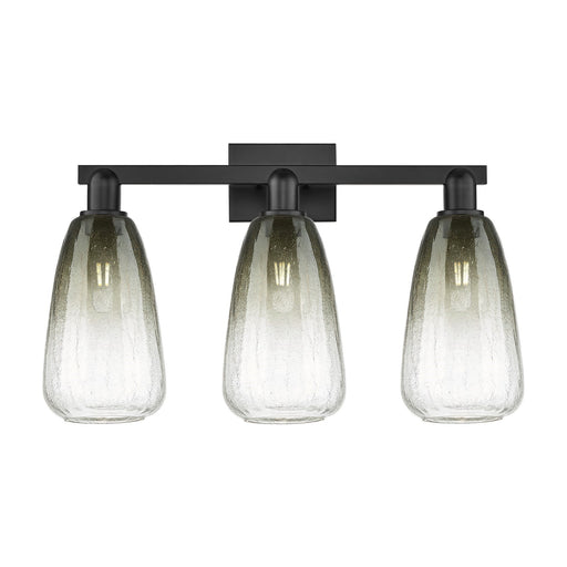 Innovations Brookhaven Almond 25in 3-Light Bath Vanity | Industrial Matte Black Steel and Slate Glass | Bathroom & Powder Room | Model 716-3W-BK-G480-6SL