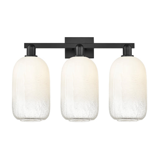Innovations Brookhaven Cloche 26in 3-Light Bath Vanity | Industrial Matte Black Steel and Opal Glass | Bathroom Vanity | 26 x | Model 716-3W-BK-G482-7OP