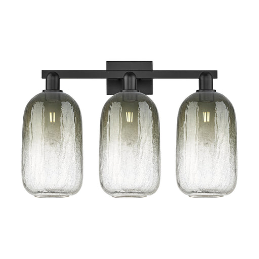 Innovations Brookhaven Cloche 26in 3-Light Bath Vanity | Industrial Matte Black Steel and Slate Glass | Bathroom Vanity & | Model 716-3W-BK-G482-7SL