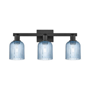 Innovations Bridal Veil 3Lt 24" Bath Light, Black/Blue - 716-3W-BK-G559-5BL