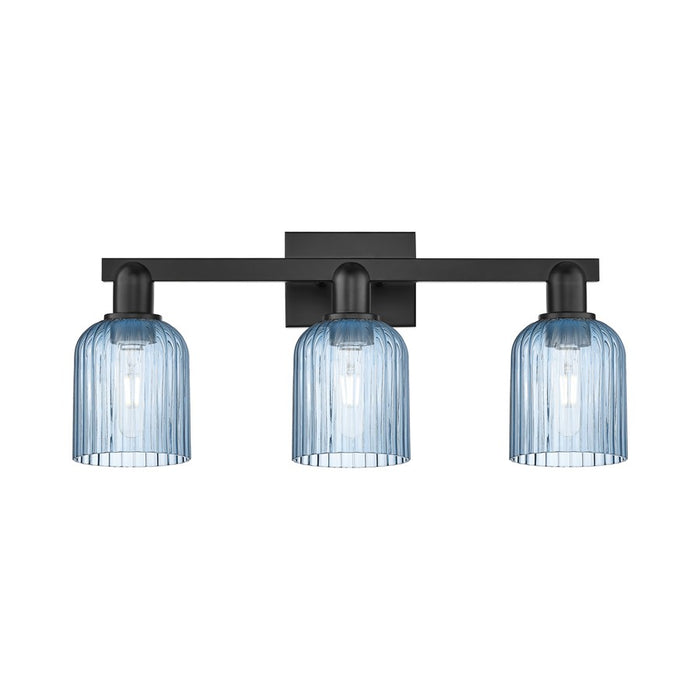 Innovations Bridal Veil 3Lt 24" Bath Light, Black/Blue - 716-3W-BK-G559-5BL