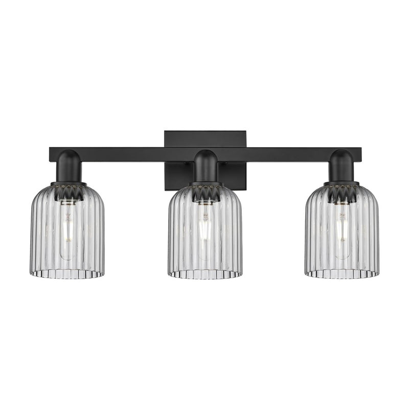 Innovations Bridal Veil 3Lt 24" Bath Light, Black/Smoke - 716-3W-BK-G559-5SM