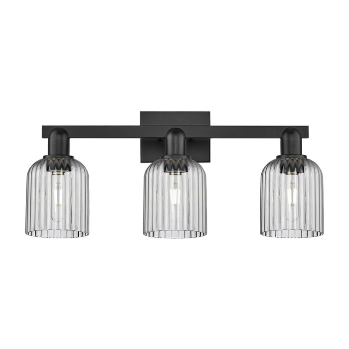 Innovations Bridal Veil 3Lt 24" Bath Light, Black/Smoke - 716-3W-BK-G559-5SM