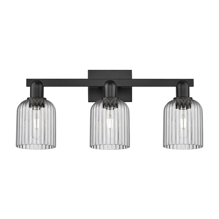 Innovations Bridal Veil 3Lt 24" Bath Light, Black/Smoke - 716-3W-BK-G559-5SM