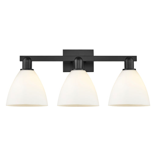 Innovations Bristol 27in 3-Light Bath Vanity Light | Industrial Matte Black Steel and Matte White Glass | Bathroom Vanity | 26.5 | Model 716-3W-BK-GBD-751