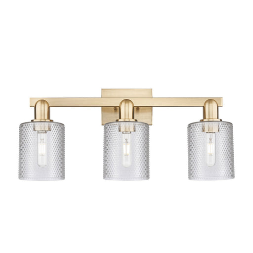 Innovations Cobbleskill 24in 3-Light Bath Vanity Light | Industrial Champagne Bronze Steel and Clear Glass | Bathroom Vanity | 24 x | Model 716-3W-CB-G112