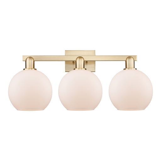 Innovations Athens 27in 3-Light Bath Vanity Light | Industrial Champagne Bronze Steel and Matte White Glass | Bathroom Vanity | Model 716-3W-CB-G121-8