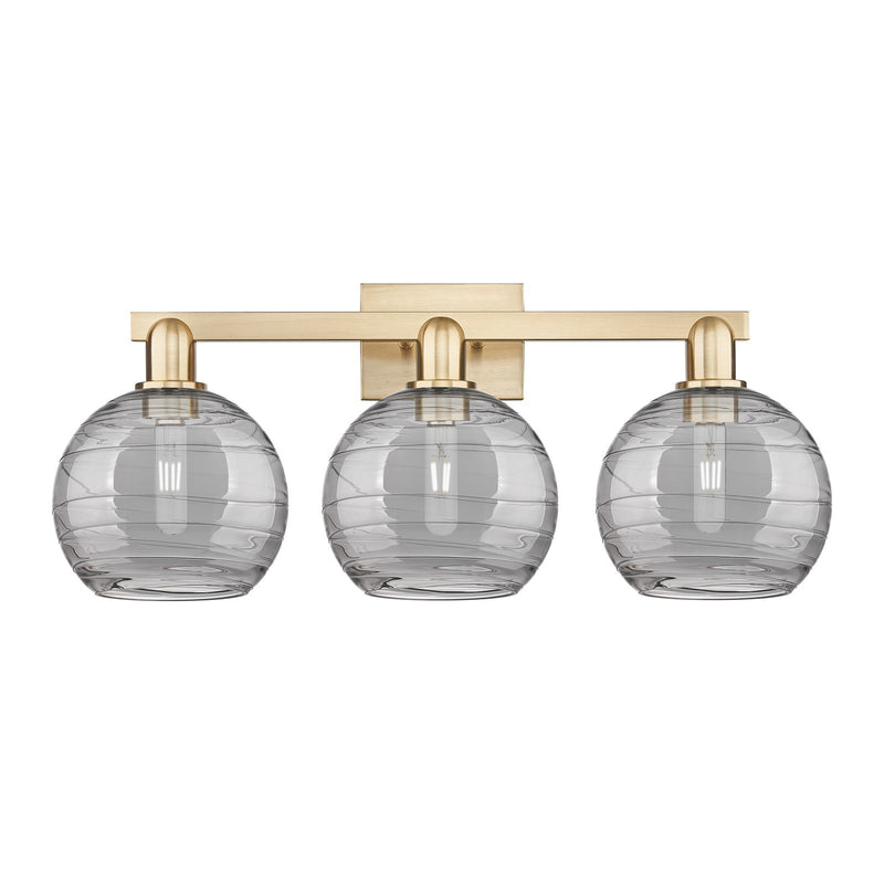 Innovations Athens Deco Swirl 27in 3-Light Bath Vanity Light | Industrial Champagne Bronze Steel and Cast Brass with Light | Model 716-3W-CB-G1213-8SM