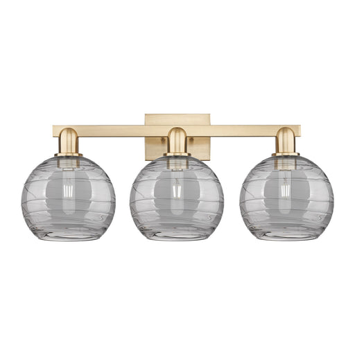 Innovations Athens Deco Swirl 27in 3-Light Bath Vanity Light | Industrial Champagne Bronze Steel and Cast Brass with Light | Model 716-3W-CB-G1213-8SM