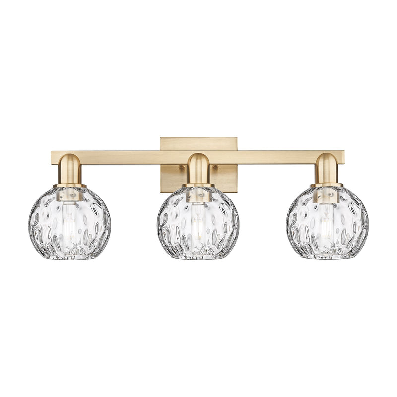 Innovations Athens Water Glass 25in 3-Light Bath Vanity | Industrial Champagne Bronze Steel and Clear Glass | Kitchen & Bathroom | Model 716-3W-CB-G1215-6