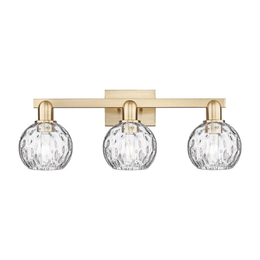 Innovations Athens Water Glass 25in 3-Light Bath Vanity | Industrial Champagne Bronze Steel and Clear Glass | Kitchen & Bathroom | Model 716-3W-CB-G1215-6