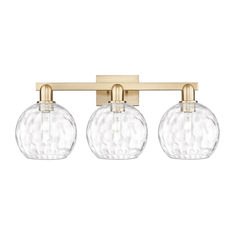 Innovations Athens Water Glass 27in 3-Light Bath Vanity | Industrial Champagne Bronze Steel and Clear Glass | Kitchen & Bathroom | Model 716-3W-CB-G1215-8