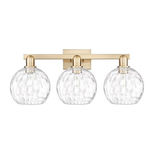 Innovations Athens Water Glass 27in 3-Light Bath Vanity | Industrial Champagne Bronze Steel and Clear Glass | Kitchen & Bathroom | Model 716-3W-CB-G1215-8