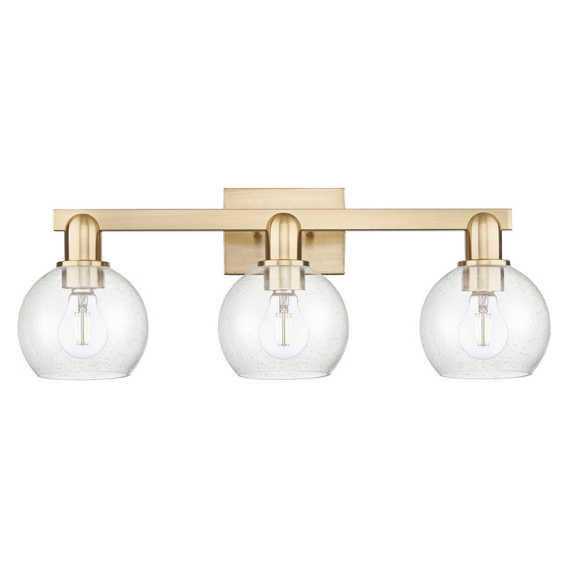 Innovations Athens 25in 3-Light Bath Vanity Light | Industrial Champagne Bronze Steel and Seedy Glass | Bathroom Vanity Lighting | Model 716-3W-CB-G124-6
