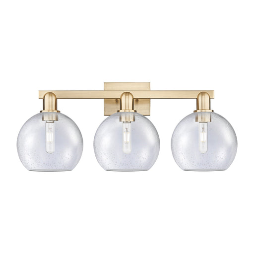Innovations Athens 27in 3-Light Bathroom Vanity Light | Industrial Champagne Bronze Steel and Seedy Glass | Bathroom Vanity & | Model 716-3W-CB-G124-8