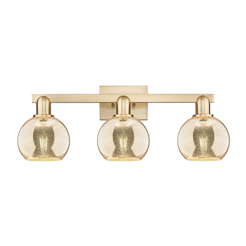 Innovations Athens 24in 3-Light Bath Vanity Light | Industrial Champagne Bronze Steel and Mercury Glass | Bathroom Vanity & | Model 716-3W-CB-G128-6