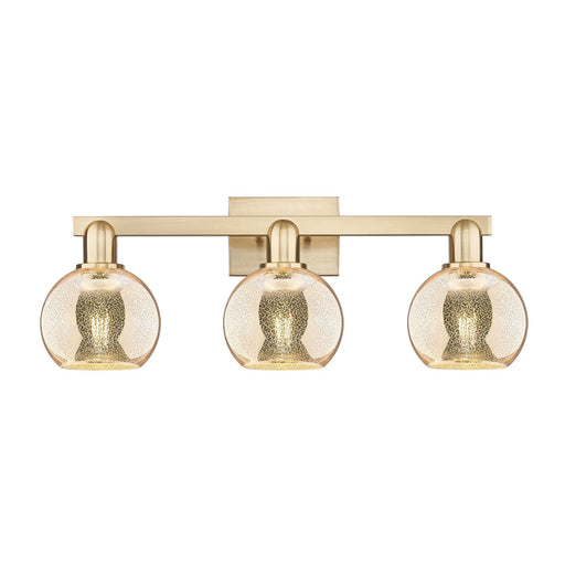 Innovations Athens 24in 3-Light Bath Vanity Light | Industrial Champagne Bronze Steel and Mercury Glass | Bathroom Vanity & | Model 716-3W-CB-G128-6