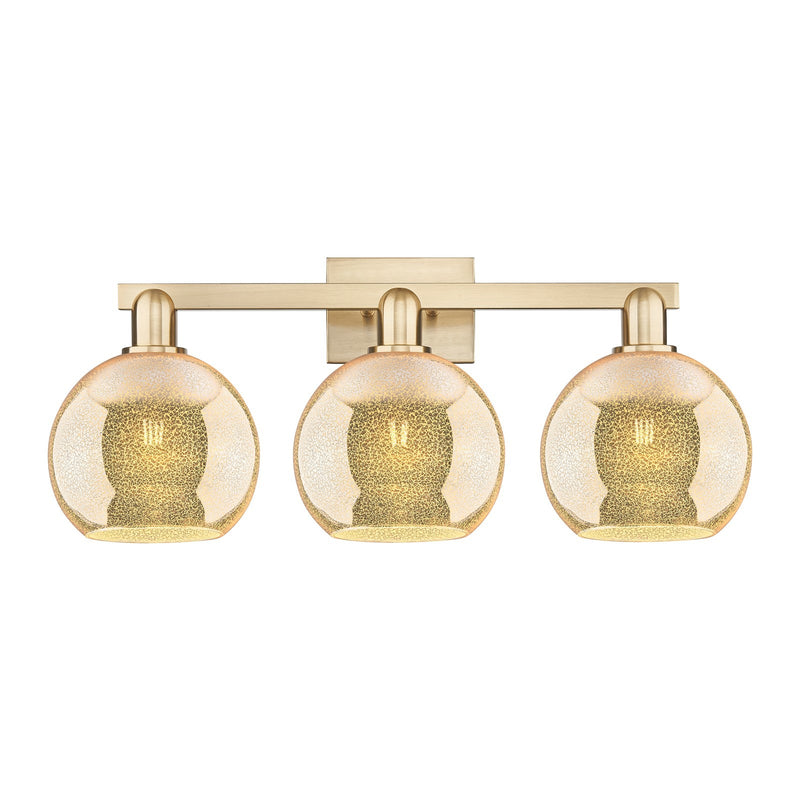 Innovations Athens 27in 3-Light Bath Vanity Light | Industrial Champagne Bronze Steel and Mercury Glass | Bathroom Vanity | 27 x | Model 716-3W-CB-G128-8
