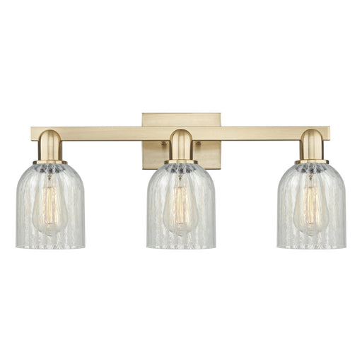 Innovations Caledonia 24in 3-Light Bath Vanity Light | Industrial Champagne Bronze Steel and Mouchette Glass | Damp-Rated Bathroom | Model 716-3W-CB-G2511