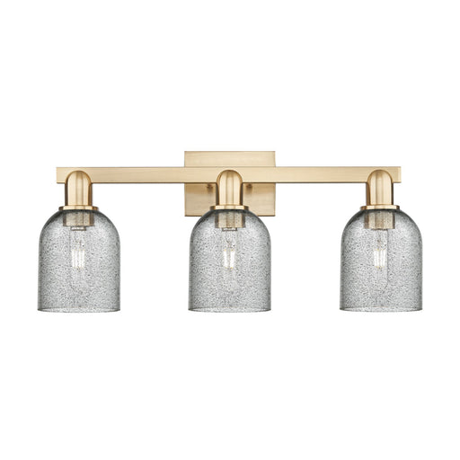 Innovations Caledonia 24in 3-Light Bath Vanity Light | Industrial Champagne Bronze Steel and Charcoal Glass | Bathroom Vanity & | Model 716-3W-CB-G257