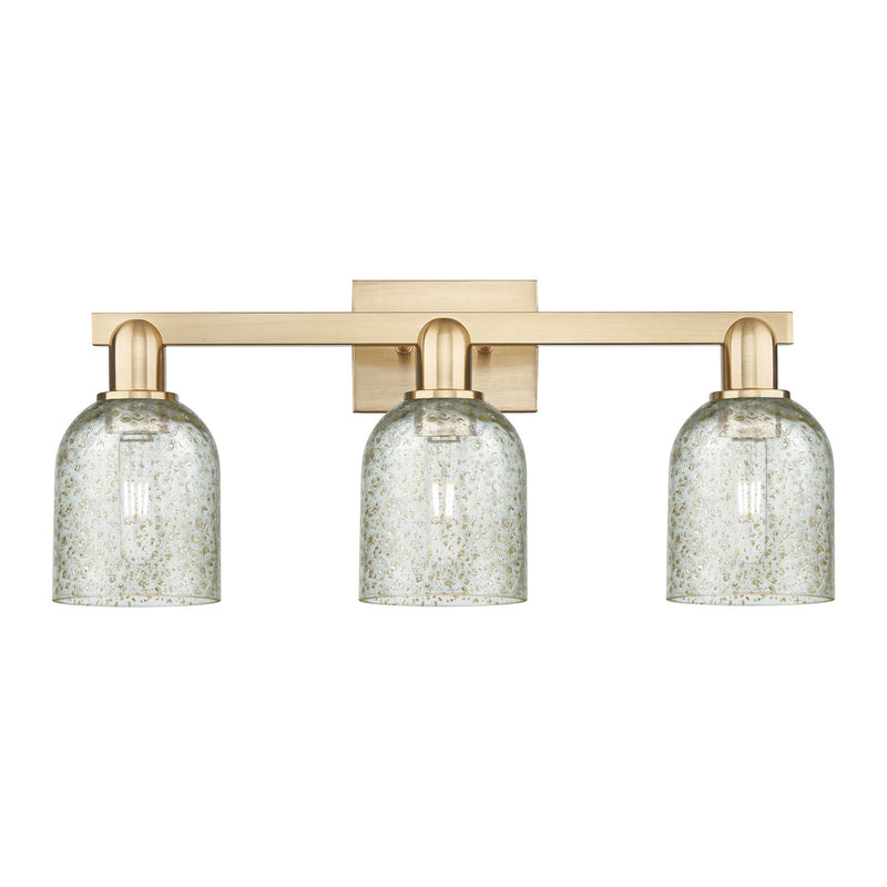 Innovations Caledonia 24in 3-Light Bath Vanity Light | Industrial Champagne Bronze Steel and Mica Glass | Bathroom Vanity & Powder | Model 716-3W-CB-G259