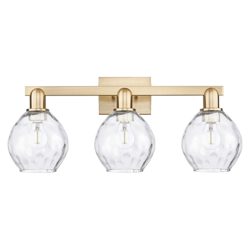 Innovations Waverly 25in 3-Light Bath Vanity Light | Industrial Champagne Bronze Steel and Clear Water Glass | Bathroom Vanity | 25 | Model 716-3W-CB-G362
