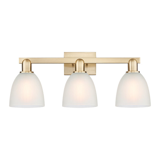Innovations Castile 25in 3-Light Bath Vanity Light | Industrial Champagne Bronze Steel and White Glass | Bathroom Vanity | 25 x | Model 716-3W-CB-G381