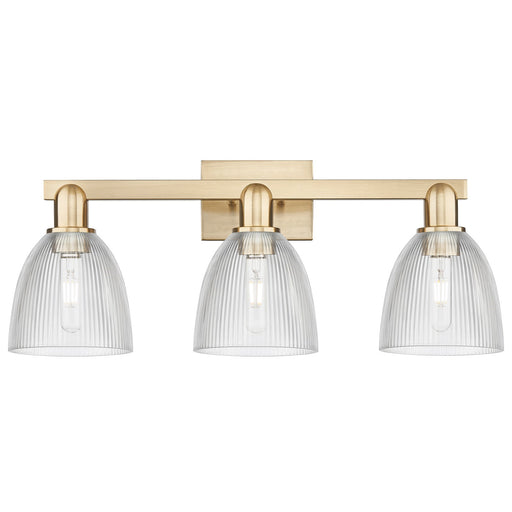 Innovations Castile 25in 3-Light Bath Vanity Light | Industrial Champagne Bronze Steel and Clear Glass | Bathroom Vanity & Powder | Model 716-3W-CB-G382