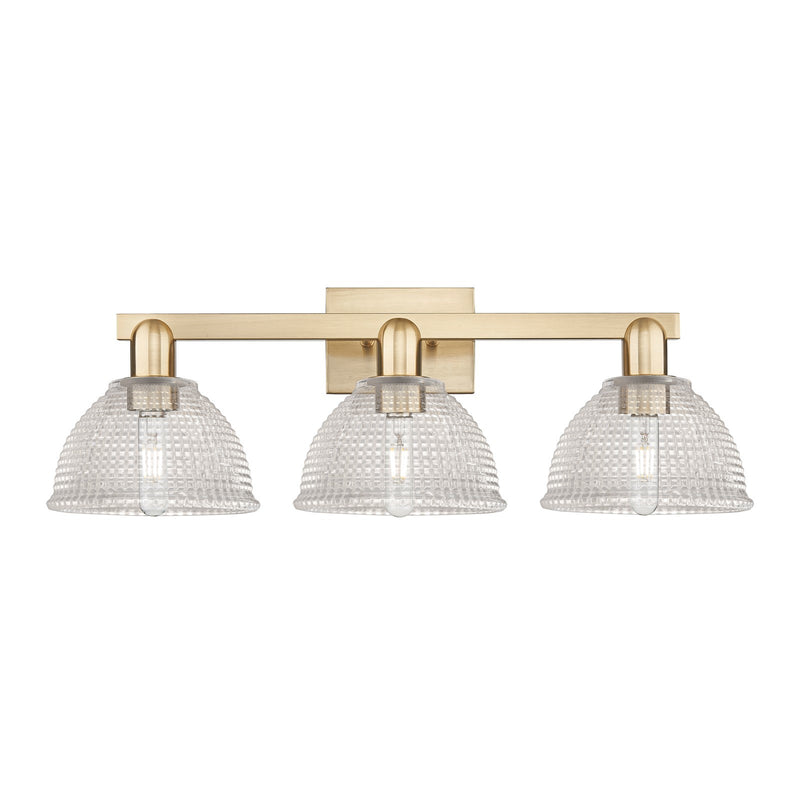 Innovations Arietta 27in 3-Light Bath Vanity Light | Industrial Champagne Bronze Steel and Clear Glass | Bathroom Vanity & Powder | Model 716-3W-CB-G422