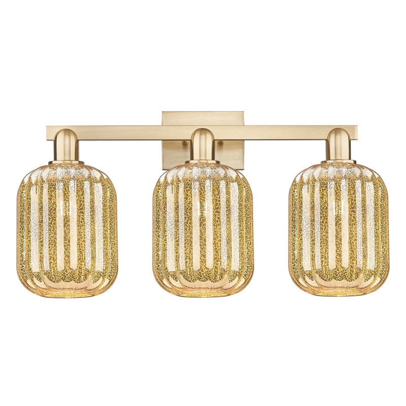 Innovations Preston Cylinder 26in 3-Light Bath Vanity | Industrial Champagne Bronze Steel and Mercury Glass | Bathroom Vanity & | Model 716-3W-CB-G460-7ME