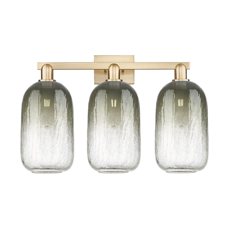 Innovations Brookhaven Cloche 26in 3-Light Bath Vanity | Industrial Champagne Bronze Steel and Slate Glass | Damp-Rated | Model 716-3W-CB-G482-7SL