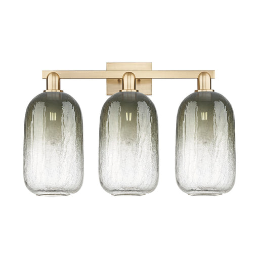 Innovations Brookhaven Cloche 26in 3-Light Bath Vanity | Industrial Champagne Bronze Steel and Slate Glass | Damp-Rated | Model 716-3W-CB-G482-7SL