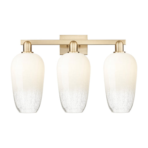 Innovations Brookhaven Flute 26in 3-Light Bath Vanity | Industrial Champagne Bronze Steel and Opal Glass | Bathroom Vanity | Model 716-3W-CB-G484-7OP
