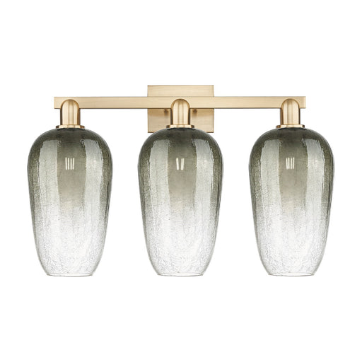 Innovations Brookhaven Flute 26in 3-Light Bath Vanity | Industrial Champagne Bronze Steel and Slate Glass | Bathroom Vanity | Model 716-3W-CB-G484-7SL