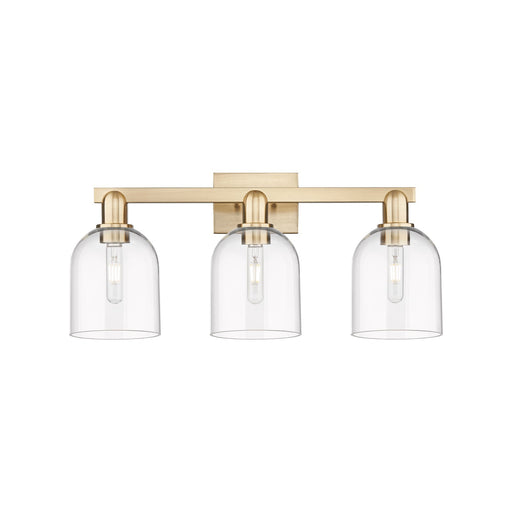 Innovations Bella 25in 3-Light Bath Vanity Light | Industrial Champagne Bronze Steel and Clear Bell Glass | Bathroom Vanity | Model 716-3W-CB-G558-6CL