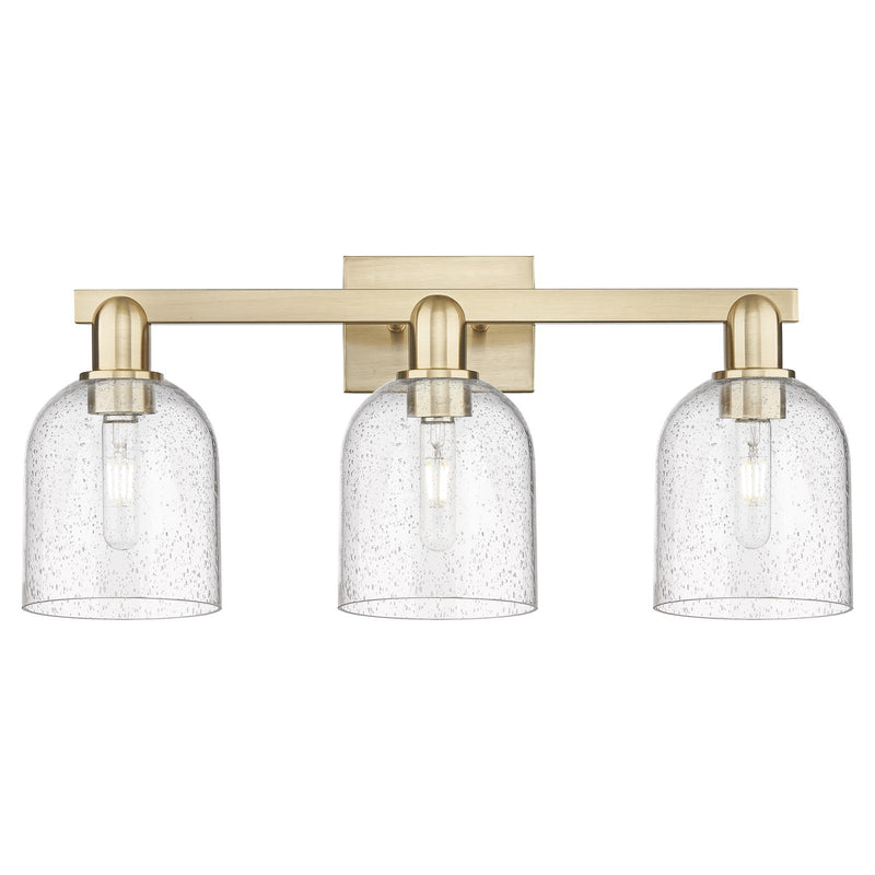 Innovations Bella 25in 3-Light Bath Vanity Light | Industrial Champagne Bronze Steel and Seedy Glass | Bathroom Vanity | 24.5 | Model 716-3W-CB-G558-6SDY