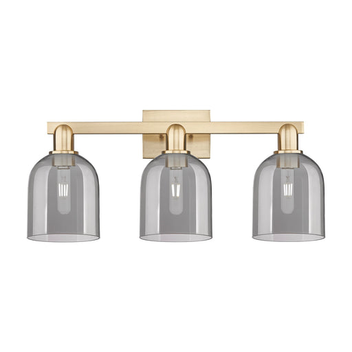 Innovations Bella 25in 3-Light Bath Vanity Light | Industrial Champagne Bronze Steel and Light Smoke Glass | Entryway & | Model 716-3W-CB-G558-6SM