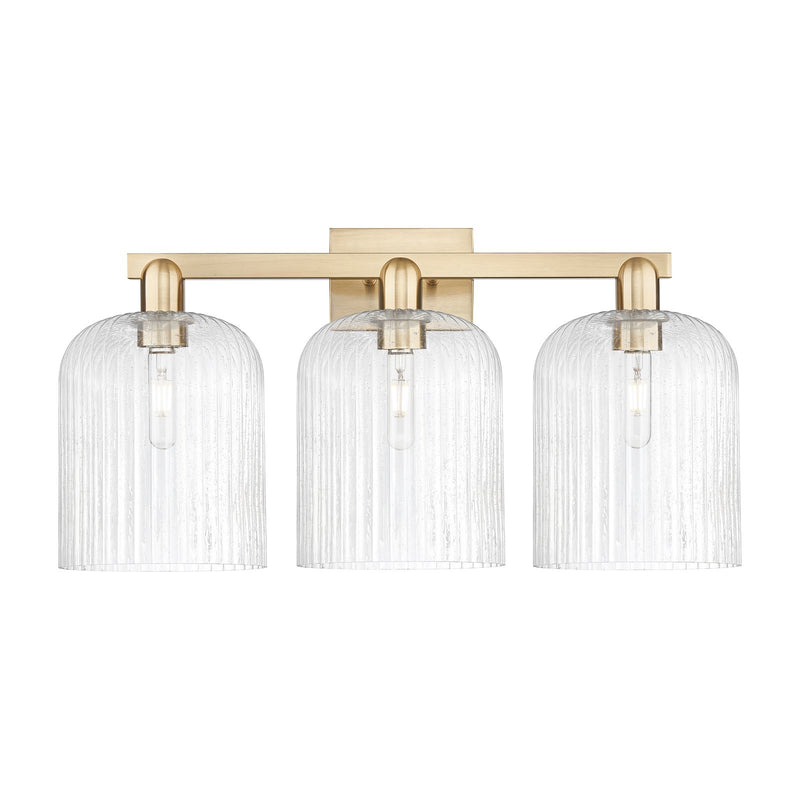 Innovations Bridal Veil 27in 3-Light Bath Vanity Light | Industrial Champagne Bronze Steel and Seedy Ribbed Glass | Bathroom | Model 716-3W-CB-G559-8SDY