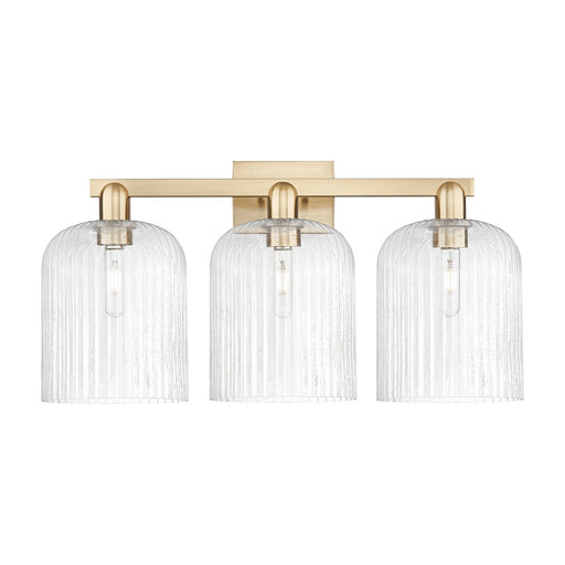 Innovations Bridal Veil 27in 3-Light Bath Vanity Light | Industrial Champagne Bronze Steel and Seedy Ribbed Glass | Bathroom | Model 716-3W-CB-G559-8SDY