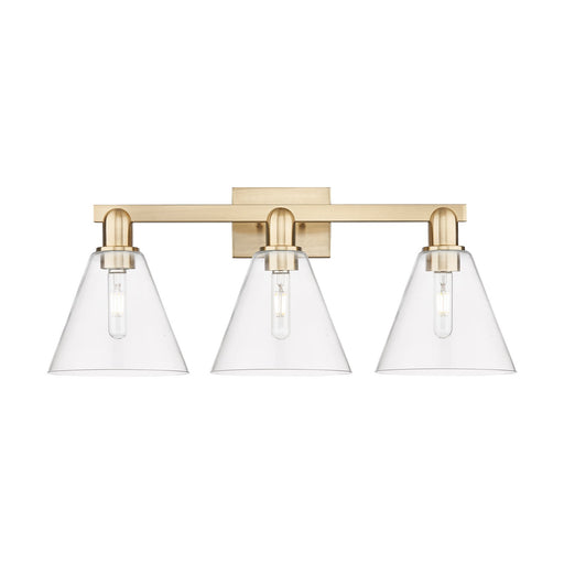 Innovations Berkshire 26in 3-Light Bath Vanity Light | Industrial Champagne Bronze Steel and Clear Glass | Bathroom Vanity & | Model 716-3W-CB-GBC-82