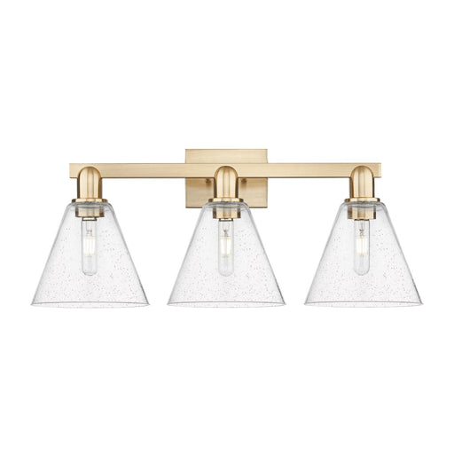 Innovations Berkshire Glass 26in 3-Light Bath Vanity Light | Industrial Champagne Bronze Steel and Seedy Glass | Bathroom Vanity | Model 716-3W-CB-GBC-84
