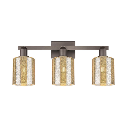 Innovations Cobbleskill 24in 3-Light Bath Vanity Light | Industrial Oil Rubbed Bronze Steel and Mercury Glass | Bathroom Vanity | Model 716-3W-OB-G116