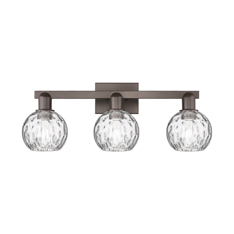 Innovations Athens 25in 3-Light Bath Vanity Light | Industrial Oil Rubbed Bronze and Clear Water Glass | Bathroom Vanity | 25 x | Model 716-3W-OB-G1215-6