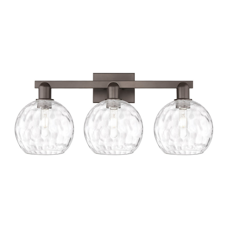 Innovations Athens 27in 3-Light Bath Vanity Light | Industrial Oil Rubbed Bronze and Clear Water Glass | Bathroom Vanity | 27 x | Model 716-3W-OB-G1215-8