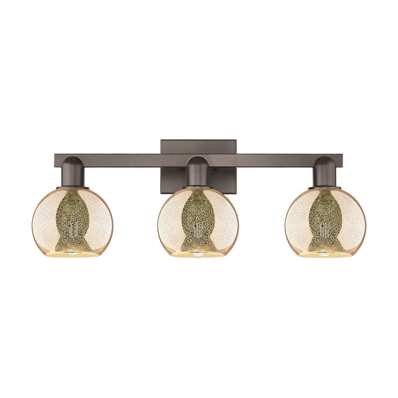 Innovations Athens 24in 3-Light Bath Vanity | Industrial Oil Rubbed Bronze and Mercury Glass | Bathroom Vanity Light | 23.88 x | Model 716-3W-OB-G128-6