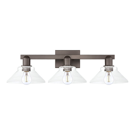 Innovations Orwell 27in 3-Light Bath Vanity Light | Industrial Oil Rubbed Bronze Steel and Clear Glass | Bathroom Vanity | 27.38 x | Model 716-3W-OB-G132