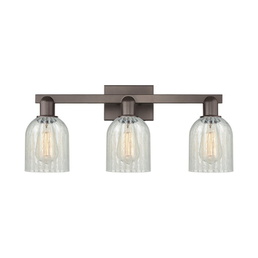 Innovations Caledonia 24in 3-Light Bath Vanity Light | Industrial Oil Rubbed Bronze Steel and Mouchette Glass | Bathroom Vanity | Model 716-3W-OB-G2511