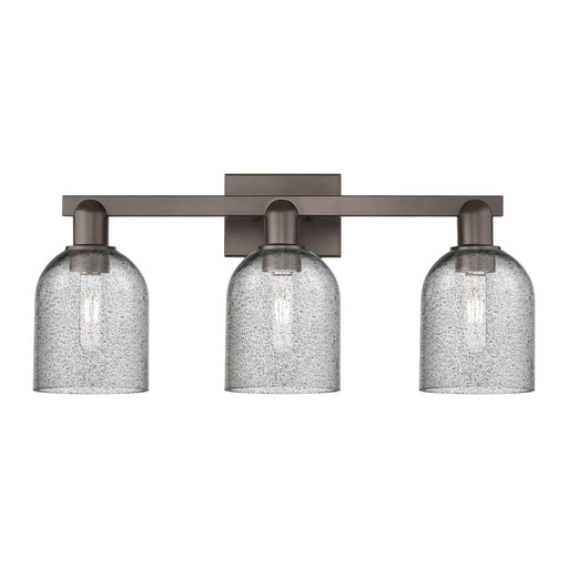 Innovations Caledonia 24in 3-Light Bath Vanity Light | Industrial Oil Rubbed Bronze Steel and Charcoal Glass | Bathroom Vanity | 24 | Model 716-3W-OB-G257